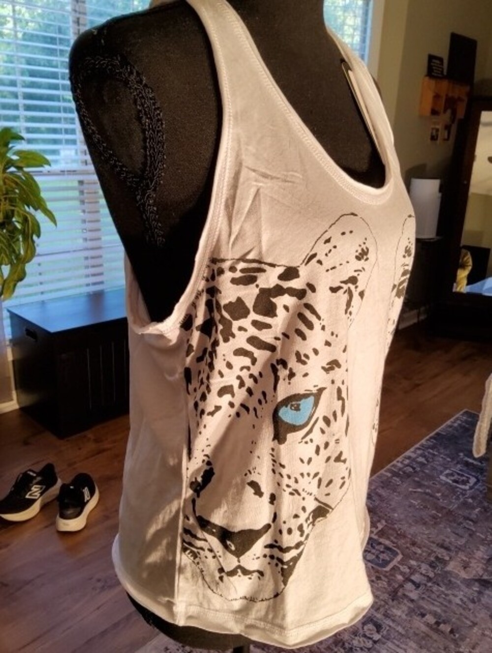 Chaser Racerback Tank Leopard Graphic Raw Edges NIP Medium - Picture 5 of 16